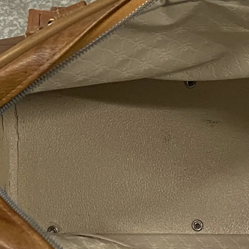 VTG, American Tourister Classic Brown Leather Travel Bag Unisex